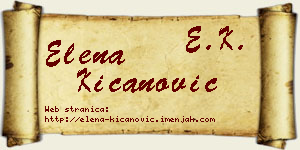 Elena Kićanović vizit kartica